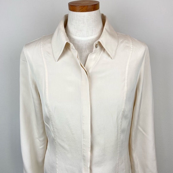 St. John Silk Button Down Shirt - Picture 3 of 6